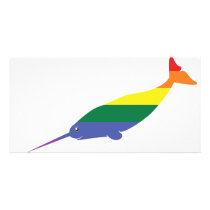 Gay Pride Rainbow Narwhal photo cards