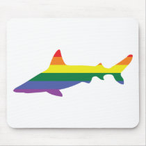Gay Pride Rainbow Shark mousepads by CityRoyalty Gay Pride Rainbow Shark mousepads
