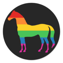 Gay Pride Rainbow Stripe Horse stickers
