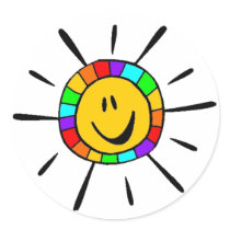 Gay Pride Rainbow Sunshine stickers