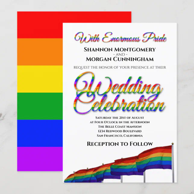 Gay Pride Rainbow Wedding Invitation Zazzle