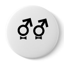 Gay Pride same sex male bw Pins
