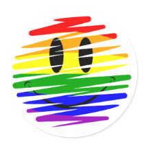 Gay Pride Smiley stickers