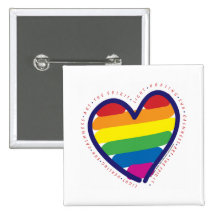 Gay Pride Spirit Heart Pins