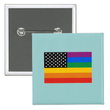Gay Pride Stars and Stripes Buttons