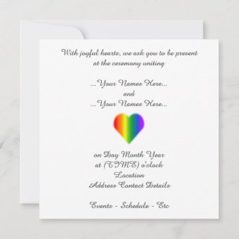 Gay Pride Wedding Invitations Rainbow Love Cards Zazzle