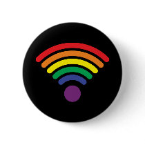 Gay Pride - Wi Fi Pinback Button