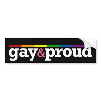 Gay&proud Black Bumper Sticker bumpersticker