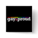 Gay&proud Black Button