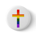Gay Rainbow Cross 2 buttons by stephenone937 Gay Rainbow Cross 2 buttons