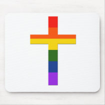Gay Rainbow Cross 2 mousepads