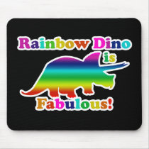 Gay Rainbow Dino is Fabulous mousepads by EllesBaby Gay Rainbow Dino is Fabulous mousepads