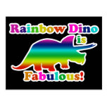 Gay Rainbow Dino is Fabulous Post Cards