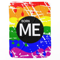 Gay Rainbow Flag Born This Way Baby Blanket