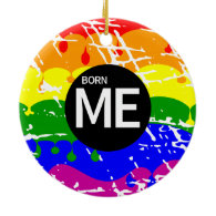 Gay Rainbow Flag Born This Way Christmas Ornament