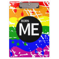 Gay Rainbow Flag Born This Way Clipboards