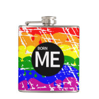 Gay Rainbow Flag Born This Way Flasks