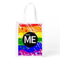 Gay Rainbow Flag Born This Way Grocery Bags