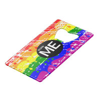 Gay Rainbow Flag Born This Way Credit Card Bottle Opener