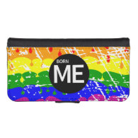 Gay Rainbow Flag Born This Way iPhone 5 Wallets