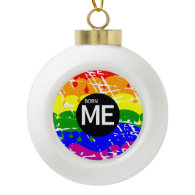 Gay Rainbow Flag Born This Way Ornaments