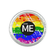 Gay Rainbow Flag Born This Way Photo Ring