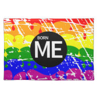 Gay Rainbow Flag Born This Way Placemats