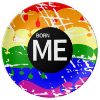 Gay Rainbow Flag Born This Way Porcelain Plates