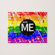 Gay Rainbow Flag Born This Way Puzzles