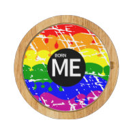 Gay Rainbow Flag Born This Way Round Cheeseboard
