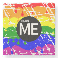 Gay Rainbow Flag Born This Way Stone Coaster