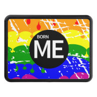 Gay Rainbow Flag Born This Way Trailer Hitch Cover