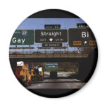 Gay/Straight/Bi Road Signs magnets