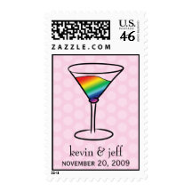 Gay-tini Gay Wedding Stamp