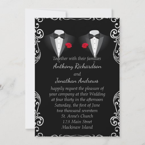 Gay Tuxedo Wedding Invitation Zazzle