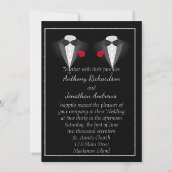 Gay Tuxedo Wedding Invitation Zazzle