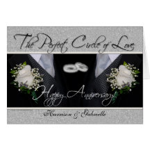 Gay Wedding Anniversary Card Silver and Black