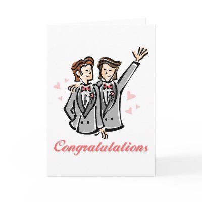Gay Wedding Card (men) Customizable by naturetees