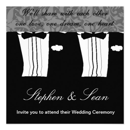 Gay Wedding Ceremony Invitation announcement