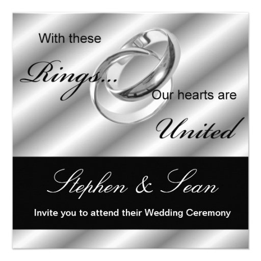 Gay Wedding Ceremony Invitation announcement