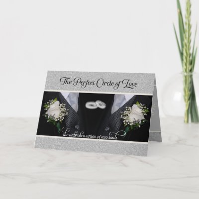 Gay Wedding/Civil Union Announcement in Silver Greeting Cards