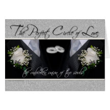 Gay Wedding/Civil Union Announcement in Silver Greeting Cards