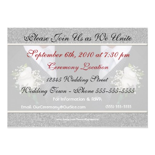 Gay Wedding / Civil Union Custom Invitation