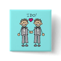 Gay Wedding Favors Pinback Buttons
