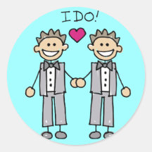 Gay Wedding Favors Round Sticker