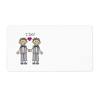 Gay Wedding Groom Personalized Shipping Labels