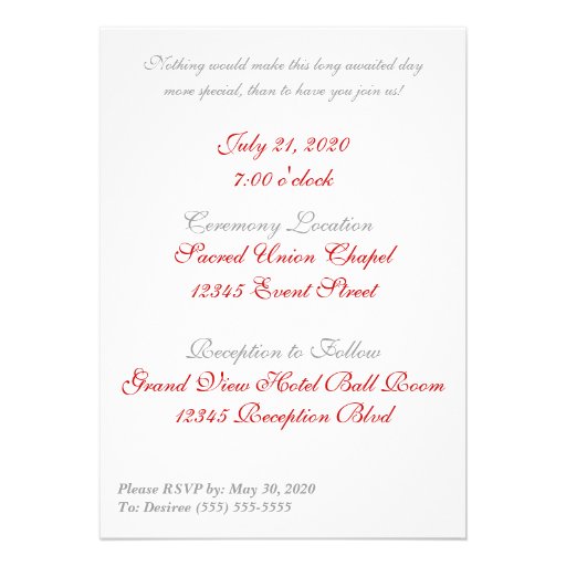 Gay Wedding Invitation Two Grooms Photo Red