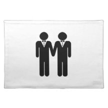 GAY WEDDING TOPPER MEN -.png Place Mat