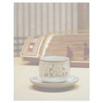 Gayageum and teacup letterhead template