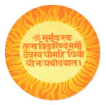 Gayatri Mantra Round Sticker